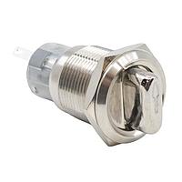 Công tắc khóa ANTI-VANDAL, 2A 24VDC, SPDT On-On, Gắn bảng điều khiển, Hàn mặt trước E-Switch PVK4S21A0SS-A05