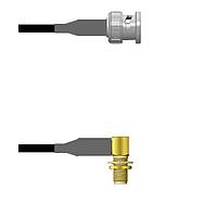 Amphenol Custom Cable Q-0L02R0008072i RF Cable Assemblies BNC-SP/SMA-RJB RG58 72I