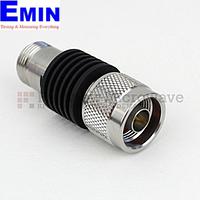 Fairview SA18N5WA-40 40 dB Fixed Attenuator N Male To N Female Up To 18 GHz Rated To 5 Watts With Black Aluminum Heatsink Body