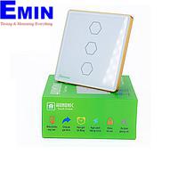 HUNONIC HN03SVT WiFi Touch Switch 3 ປຸ່ມຮຽບຮ້ອຍ (White)