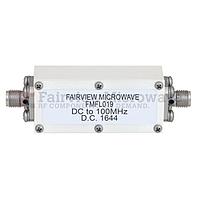 Fairview FMFL019 低通滤波器采用SMA母头连接器，工作频率范围为DC至100 MHz