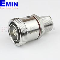 Fairview Microwave  SM4420 Bulkhead 7/16 DIN Female to 4.1/9.5 Mini DIN Female Adapter (6 Ghz,  IP67 Mated)