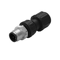 Phích cắm WRCIRC M12 Vít Mã hóa A FA Hàn Gắn tại chỗ Xô hàn Thẳng với Đai ốc nối kim loại Đầu nối đực, cực tính 4 Wurth Elektronik 643712100004