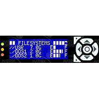 Bảng Chèn PC Bay, Ký Tự LCD 20x4 Màu Trắng, Nền Xanh USB, Nhiệt Độ Mở Rộng Matrix Orbital BLK204-7T-1U-BK-USB-WB-E