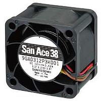 Sanyo Denki 9GA0312P3K001 Axial DC Axial Fan, 38x38x28mm, 12VDC, High Performance, Low Power, Tachometer, PWM