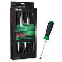 TOPTUL GAAE0608 6PCS Slotted & Phillips Super-Grip Screwdriver Set (Hexagon Steel & Driver)