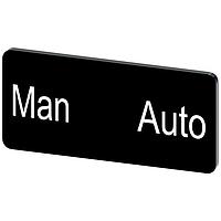 SIEMENS 3SU19000AC160EA0 Labeling Plate, Man Auto INSCR. LABEL,BLACK 12.5 X 27MM, MAN AUTO