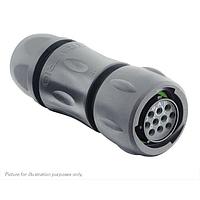 Phích cắm, với vỏ bảo vệ đầu cáp, với 10 tiếp điểm hàn cái, IP68/69K trong điều kiện chưa kết nối, khóa X Eaton Souriau-Sunbank UTSX6JC12E10SX