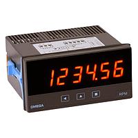 OMEGA DPF20-HV-R1-S2 パネルメーター、周波数、レート、トータル/期間カウンター 6桁、DINマウント