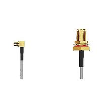 Bộ cáp RF MMCX R/A plug2SMA (F) BH, R Mt, có vòng đệm O. 6Ghz 100mm Vòng đệm và đai ốc RG178, Nâu. GCT (Global Connector Technology) CAB469RF-0100-A-1