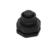 Ổ cắm WRCIRC M12 Vít Mã hóa A Thùng hàn bảng nhựa với đai ốc bảng điều khiển phía trước M16 Đầu nối cái, phân cực 8 Wurth Elektronik 643120100408