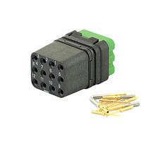 Eaton Souriau-Sunbank 8MQ2M1220SD Modular Connectors - Push Pull MQuick module, unsealed, with female crimp contacts