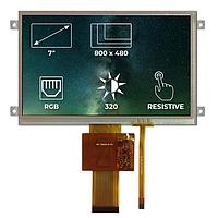 Riverdi SM-7.0A800480TFWR00 ຈໍ TFT LCD 7.0", RGB, RTP, ການຕິດຕໍ່ອາກາດ