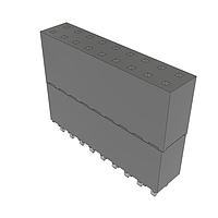 Dải ổ cắm nâng cao kiểu xuyên qua xếp tầng 0.100 inch Samtec ESW-109-33-S-D