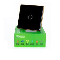 Công tắc cảm ứng WiFi 1 Nút hình vuông HUNONIC HN01SVD (Màu đen)