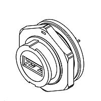 Amphenol Commercial Products MRU-AF41-1000 USB Type A Connectors Pnl Mnt Bayonet Rcpt Vert PCB Tail Term