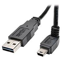 Cáp USB / Cáp IEEE 1394 Cáp chuyển đổi bộ chuyển đổi USB 2.0 đảo chiều đa năng (Đầu A đảo chiều sang Đầu Mini B 5 chân góc xuống M/M), dài 3 ft. (0,91 m) Tripp Lite UR030-003-DNB