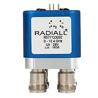 Radiall R577023032 동축 스위치 DPDT Ramses N 3GHz 페일세이프 인디케이터 28Vdc 다이오드 핀 터미널