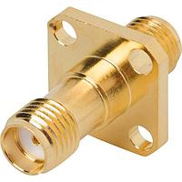 Amphenol SV Microwave 2991-6007 RF Adapters - In Series SMA F to F FlangeMnt Adapter, 4 Hole