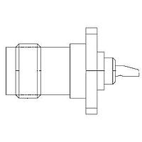 Amphenol SV Microwave M39012/32-0001 RF MILスペックコネクタ TNCジャック はんだ付けポット 4穴フランジマウント