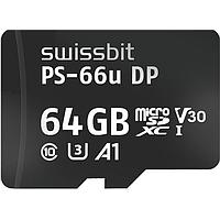 Thẻ SD Công nghiệp microSD Card, PS-66u DP 32 GB, Flash 3D PSLC, -40C đến +85C Swissbit SFSD032GN1PT1TB-I-6F-02P-SW4
