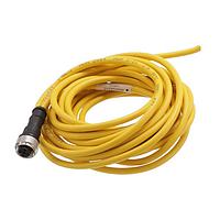 HARTING 21350200315050 Sensor Cables / Actuator Cables M12 A-code 3-pin Straight female to open end, 5m, PVC yellow jacket
