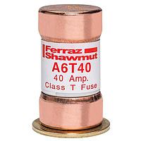 Mersen A6T40 패스트 액팅 클래스 T 퓨즈, 클래스 T, 패스트 액팅, 200kA AC, 100kA DC, 600VAC/300VDC, 40A