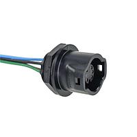 Amphenol LTW CB-02RFFS-RS8C30 Sensor Cables / Actuator Cables RBL, Middle Size, Plastic, 10A, 02 pins, Female Connector, Female Contact, Square, Push Lock With Latch, Solder, Receptacle With Cable/Wire, Length 300mm, IP68
