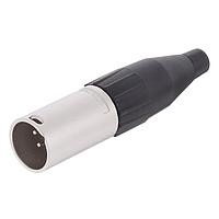 Amphenol Audio AC4M BULK ຕົວເຊື່ອມສາຍສະເພາະ 4 ໂພນ XLR ຕົວເຊື່ອມສາຍຊາຍ ຕິດຕໍ່ດ້ວຍການຂັດ Machined Nickel Finish