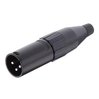 Amphenol Audio AC3MMB ຕົວເຊື່ອມສາຍສະເພາະ 3 ໂພນ XLR ຕົວເຊື່ອມສາຍຊາຍ ຕິດຕໍ່ດ້ວຍການຂັດ Machined Contacts ສີດຳ Black Finish