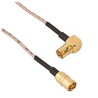 Amphenol RF 145103-08-06.00 RF Cable Assemblies SMB R/A Plug to St Plug RG178 6in