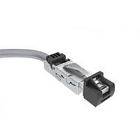 Cáp Cat 6a, Cat6A, RJ45 công nghiệp, đầu thẳng ra dây nhánh, 26AWG, 2.0m, mạ vàng 50u" Amphenol Commercial Products DRPC11B009040