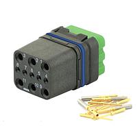 Eaton Souriau-Sunbank 8MQ2M9901SCES Modular Connectors - Push Pull MQuick module, sealed, with female crimp contacts, delivered with cap
