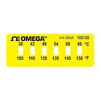 OMEGA 6MA-A-250/121-30 비가역성, 6점 수평 온도 라벨 (300 °F)