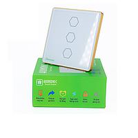 Công tắc cảm ứng WiFi 3 Nút hình vuông HUNONIC HN03SVT (Màu trắng)
