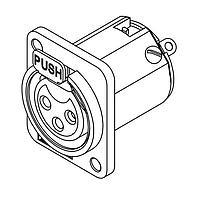 Amphenol Audio AC3FDZ BULK ຕົວເຊື່ອມຕໍ່ 3 ໂພນ XLR ເກດຜູ້ຍິງສ່ວນກະບອກເຫຼັ້ມປະເພດ D ຕິດຕັ້ງຕິດຕາມການປະຕິບັດຕົວຕິດຕໍ່ ສີນິເຄວີລ