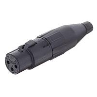 Amphenol Audio AC3FCP ຕົວເຊື່ອມສາຍສາຍສາຍ 3 ໂພນ XLR ຜູ້ຍິງ ຕົວເຊື່ອມສາຍສາຍສາຍ ຕິດຕັ້ງຕິດຕໍ່ ເຄື່ອງປົກກະຕິເທີໂມພລາດ ສີດຳ