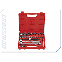 Crossman 99-085 25 Pcs. 1/2 인치 드라이브 메트릭 소켓 세트 블로우 몰드 박스  (20 개의 드라이브 소켓 6 포인트 8-32 mm, 4 개의 드라이브, 1 개의 범용 조인트)