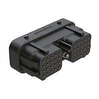 Đầu nối ô tô 40 vị trí, tiếp điểm ổ cắm cỡ 20, vít khóa, gioăng trước dán, khóa A, màu đen Amphenol SINE Systems ARC26-40SA