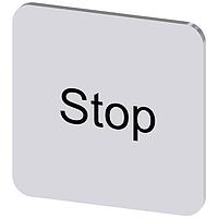 Bảng Nhãn, Nhãn Dừng INSCR., BẠC 22 X 22MM, DỪNG SIEMENS 3SU19000AF810DS0