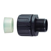 HellermannTyton 166-90123 Cable Protection HelaGuard Non-Metallic IP68 Fitting, Straight, 1.5" NPT Thread, 1.50" Dia, PA66, Black, 2/pkg