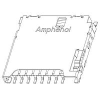 Amphenol Commercial Products 1140084168 ກາດເຊື່ອມ Micro SD 8 Pin PCB ທອງ