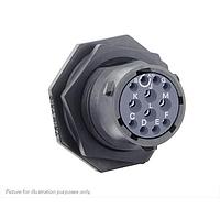 Eaton Souriau-Sunbank UTSX714E12S レセプタクル ジャムナットレセプタクル、バックシェルなし、12ピンメスはんだ接点付き、未接続時IP68/69K