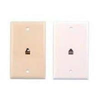 Đầu nối mô-đun / Đầu nối Ethernet Ổ cắm tường RJ11 màu trắng đơn bề mặt mịn AIM-Cambridge / Cinch Connectivity Solutions 32-1205W
