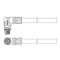 Amphenol LTW M12L-05BMMM-SR8H05 Sensor Cables / Actuator Cables L Code Cable 5P M Conn M PIN RA 5m