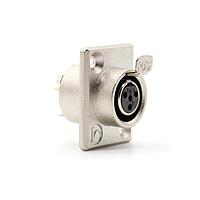 Đầu nối XLR 4 chân Tiny XLR gắn khung, cái, vỏ mạ niken, cốc hàn Io Audio Technologies IO-TXLR4-F-JLX