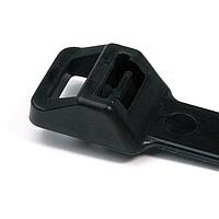 HellermannTyton RT250L0X2 Releasable Releasable Cable Tie, Release Tab, 34.7" Long, 250lb Tensile Strength, PA66, Black, 25/pkg