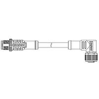 Amphenol LTW M12A05ML-12AFR-SD001 Sensor Cables / Actuator Cables M Series Sensor Connector, M12, A Code, Metal, 4A, 05 pins, Male Connector, Male Contact, Straight-to-Right Angle, Screw Thread, Overmolded Double Ended, Length 1000mm, IP68