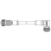 Amphenol LTW M12A10FL-12AFR-SBA05 Sensor Cables / Actuator Cables M Series Sensor Connector, M12, A Code, Metal, 1.5A, 10 pins, Female Connector, Female Contact, Straight-to-Right Angle, Screw Thread, Overmolded Double Ended, Length 500mm, IP68