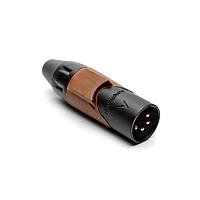 Đầu nối 4 chân cắm M màu đen vàng có đánh dấu nâu mạ bạc Amphenol Audio AX4MB1M-AU